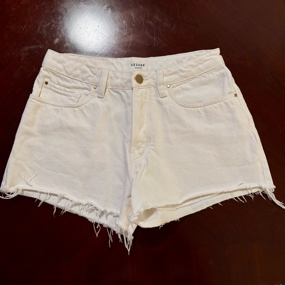 Sezane Pants - Sézane Women's White Denim Shorts, size 6